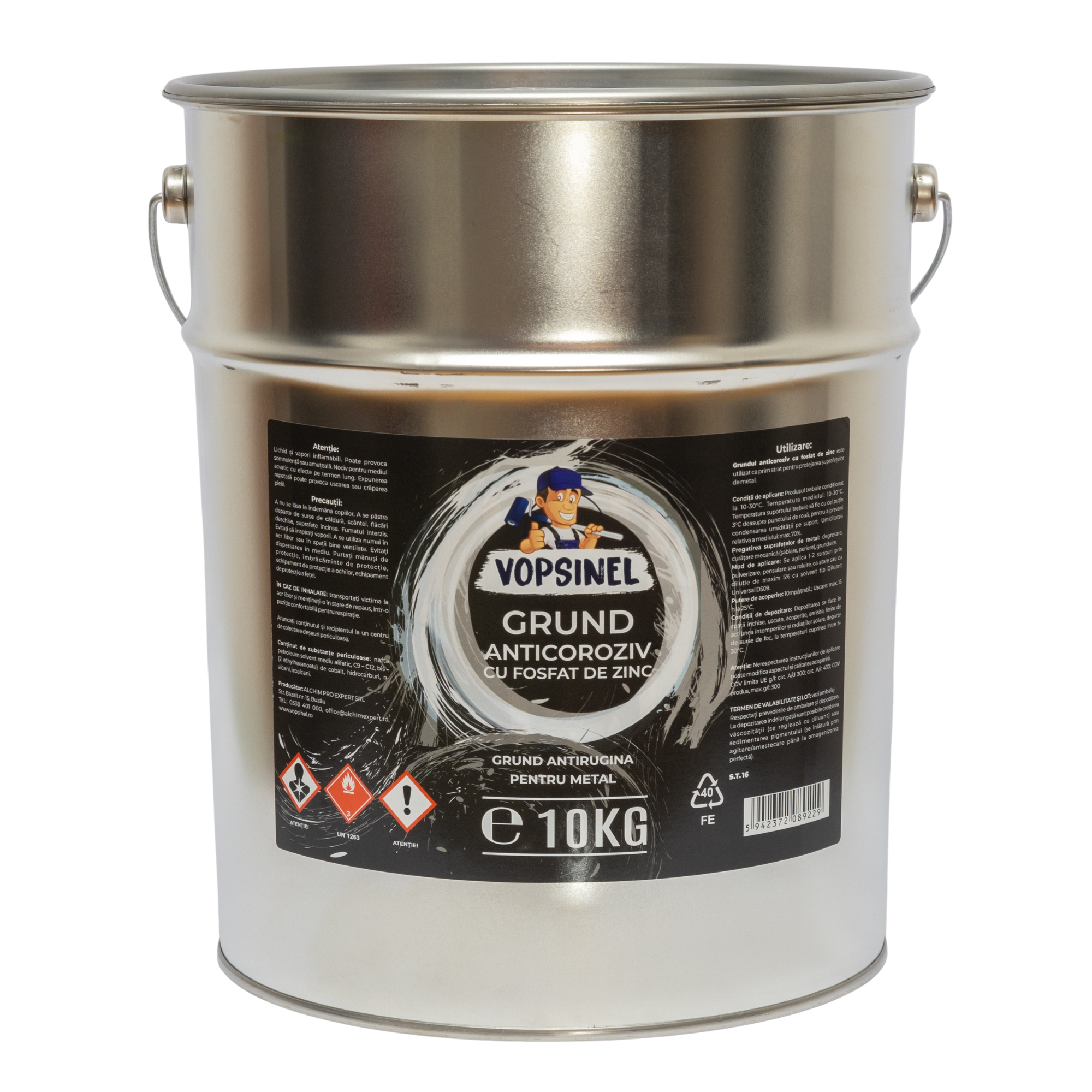 GRUND ALCHIDIC ANTICOROZIV ECOSTICK™ PENTRU METAL - 10KG , NEGRU RAL 9005